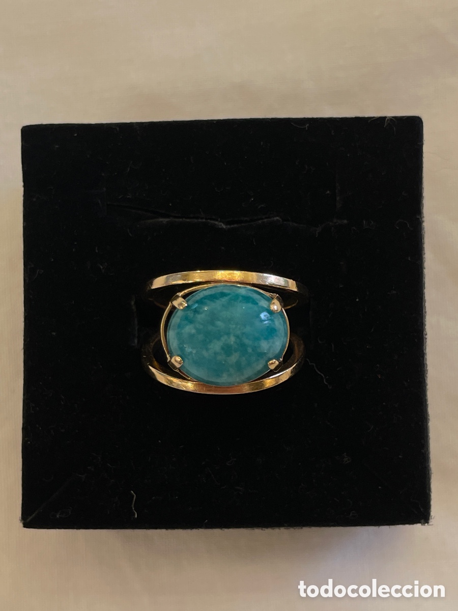Joyeria: Anillo oro 18K y piedra amazonita - Foto 2