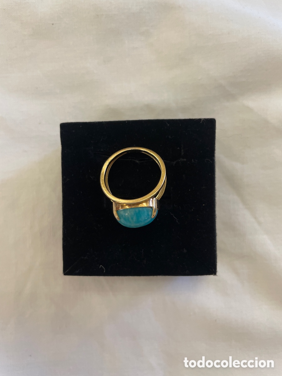 Joyeria: Anillo oro 18K y piedra amazonita - Foto 3