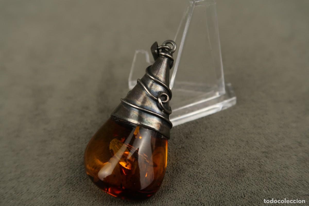 Joyeria: Antiguo Colgante de Plata y &Aacute;mbar - Foto 3