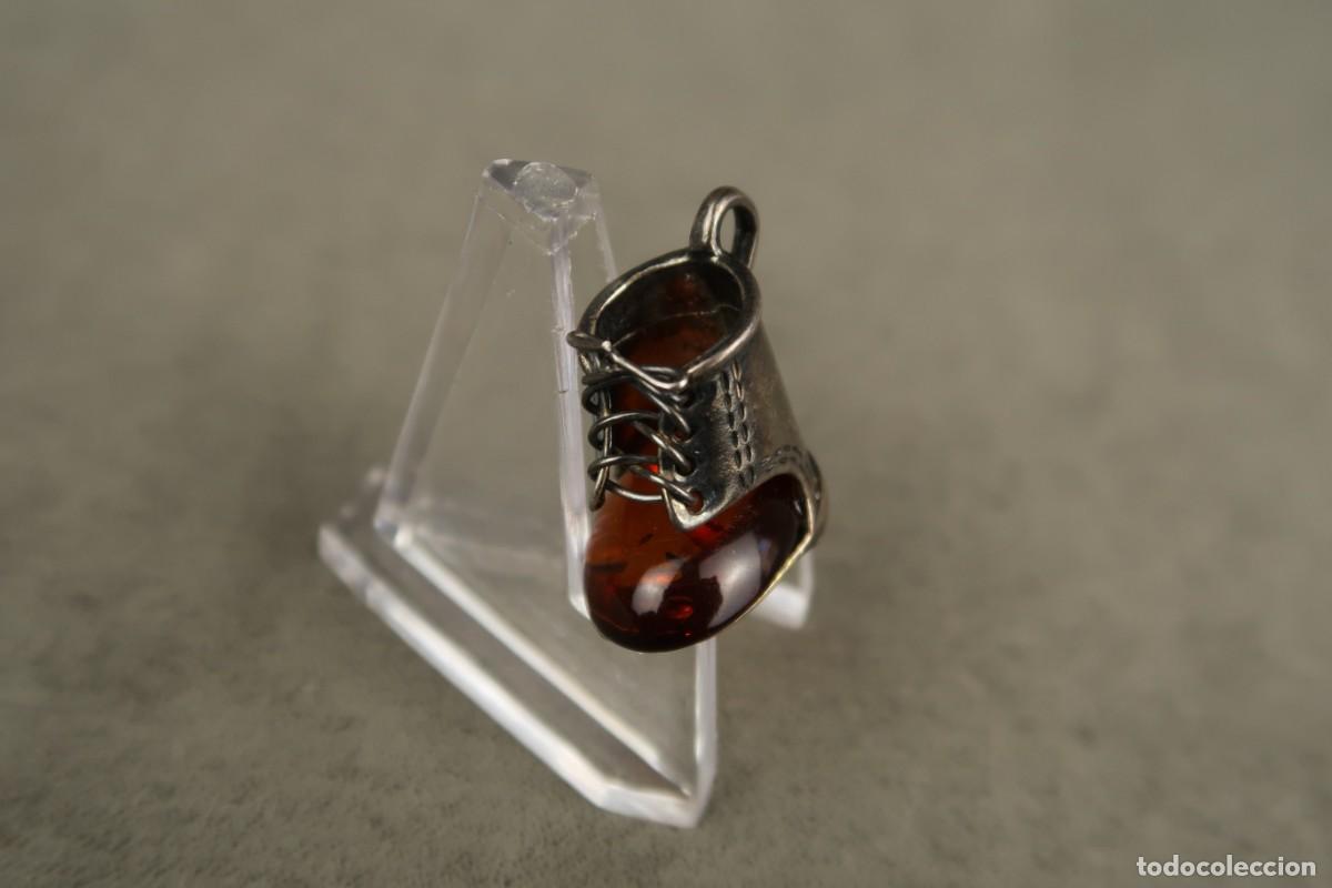Joyeria: Antiguo Colgante de Plata y &Aacute;mbar - Foto 4