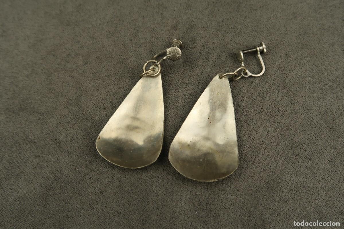 Joyeria: Antiguos Pendientes de Metal Plateado - Foto 7