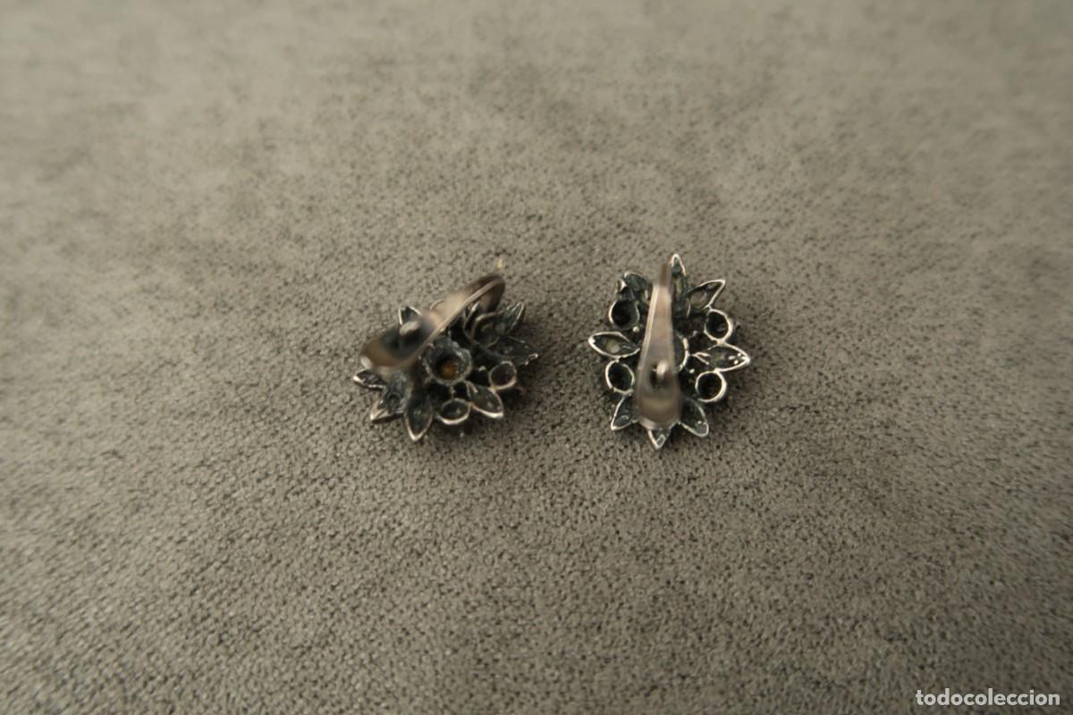 Joyeria: Antiguos Pendientes de Plata y Zafiros - Foto 8