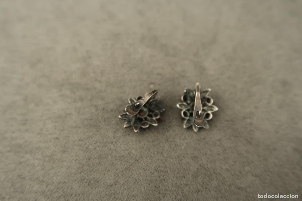 Joyeria: Antiguos Pendientes de Plata y Zafiros - Foto 9