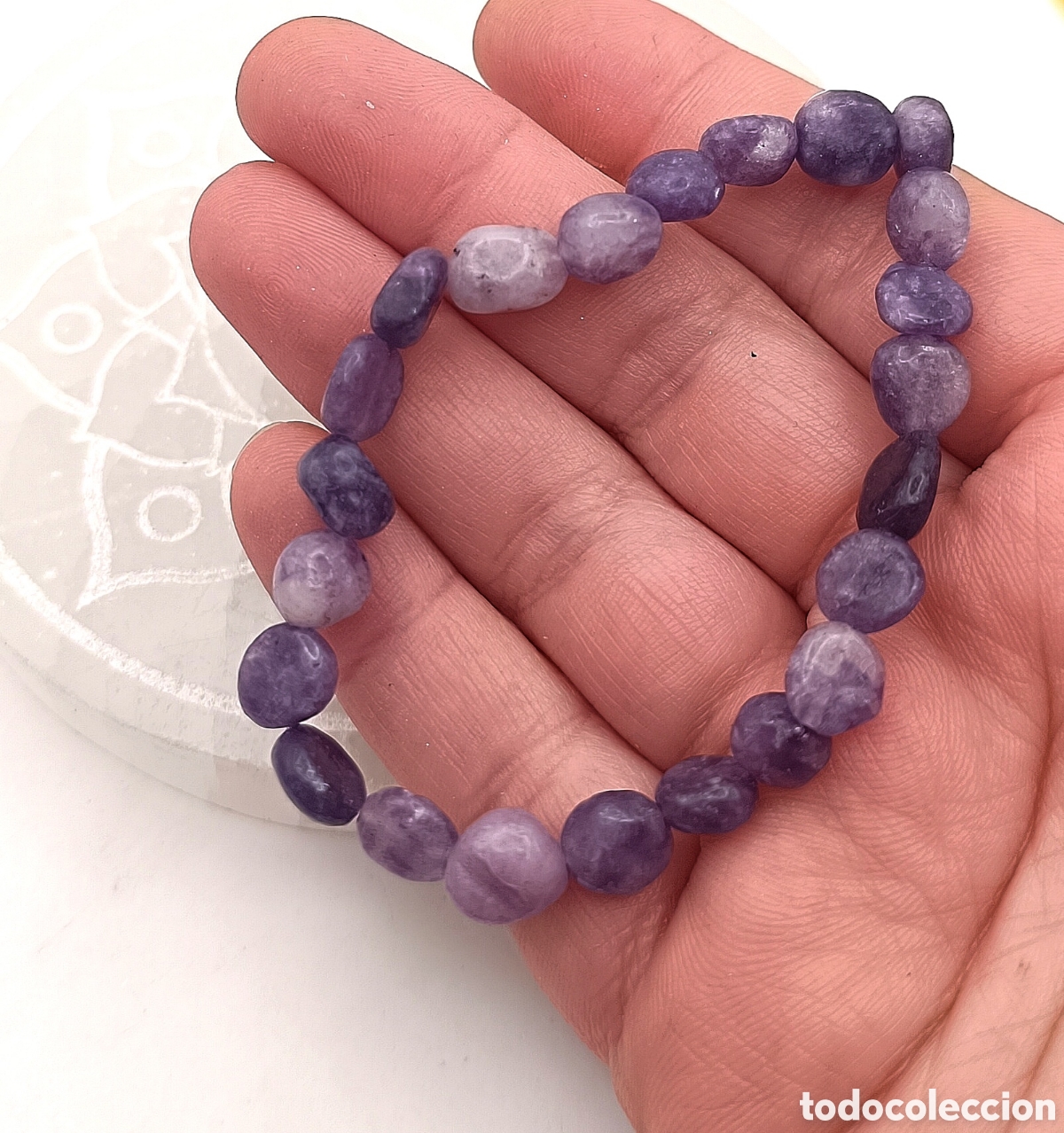Joyeria: Pulsera El&aacute;stica de Lepidolita Natural - Foto 2