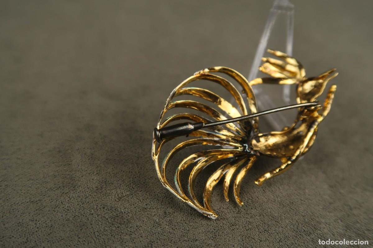 Joyeria: Antiguo Broche Gallo de Plata Dorada - Foto 7