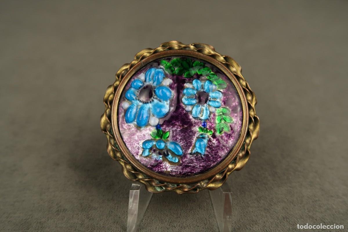 Joyeria: Antiguo Broche Frances Limoges Esmaltado - Foto 1