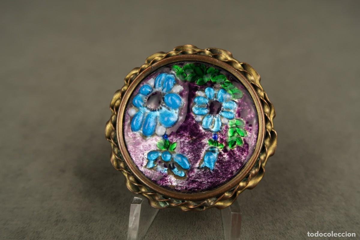 Joyeria: Antiguo Broche Frances Limoges Esmaltado - Foto 2