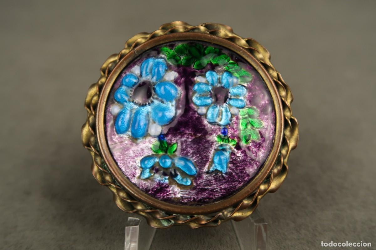 Joyeria: Antiguo Broche Frances Limoges Esmaltado - Foto 3