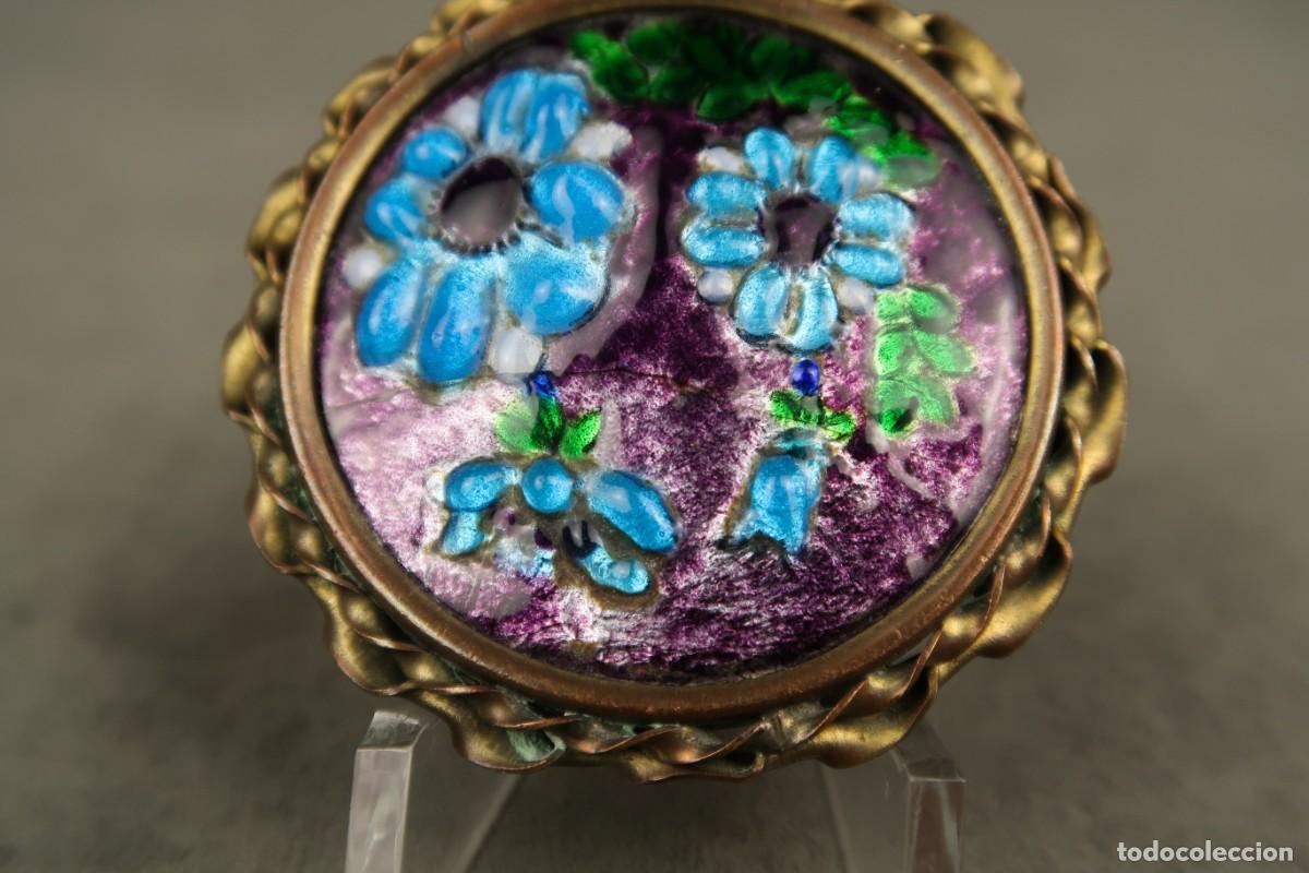 Joyeria: Antiguo Broche Frances Limoges Esmaltado - Foto 6