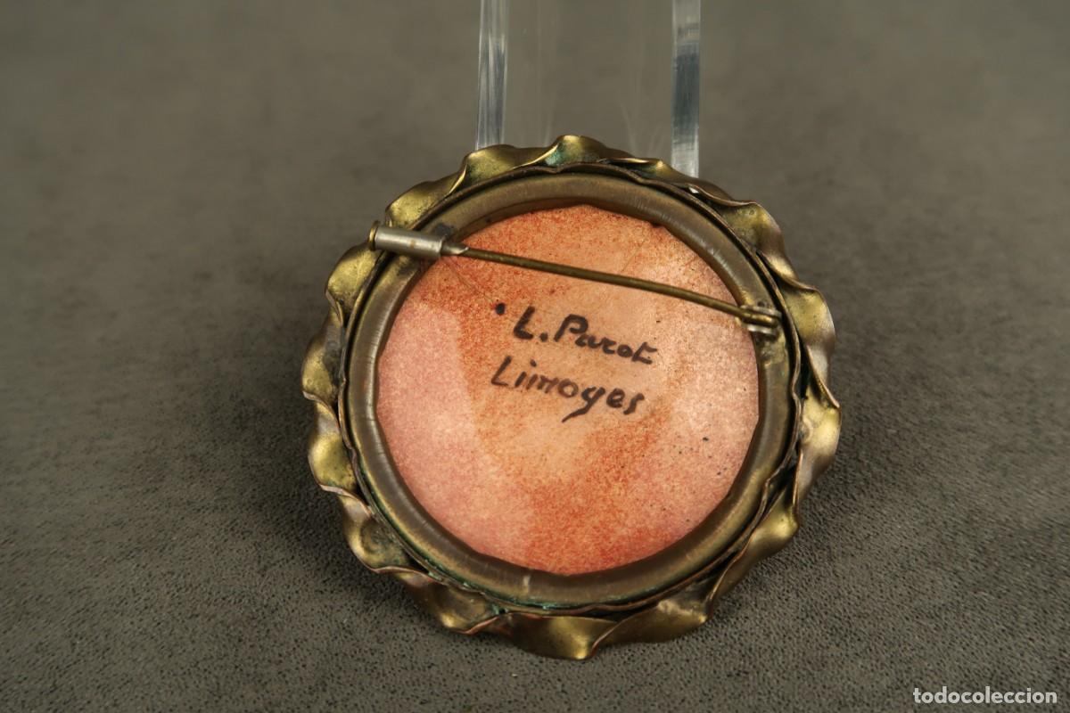 Joyeria: Antiguo Broche Frances Limoges Esmaltado - Foto 8