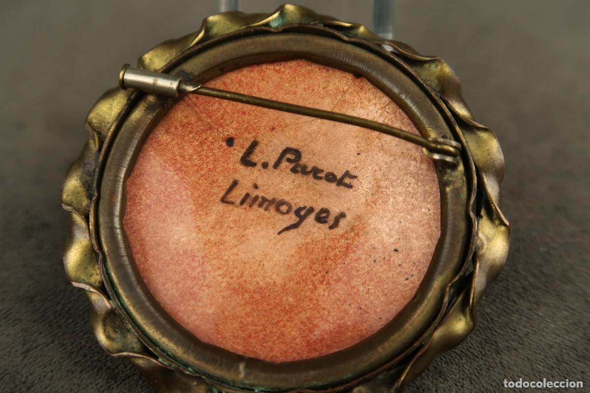 Joyeria: Antiguo Broche Frances Limoges Esmaltado - Foto 9