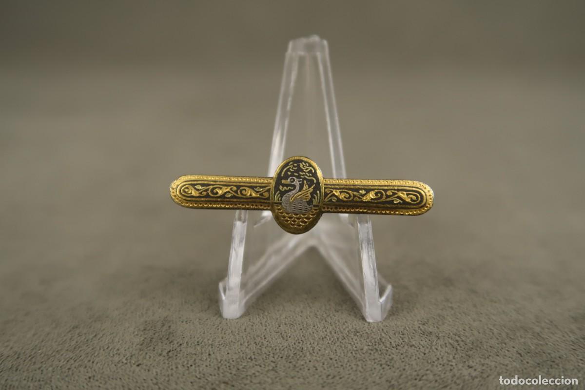 Joyeria: Antiguo Broche Damasquinado - Foto 2