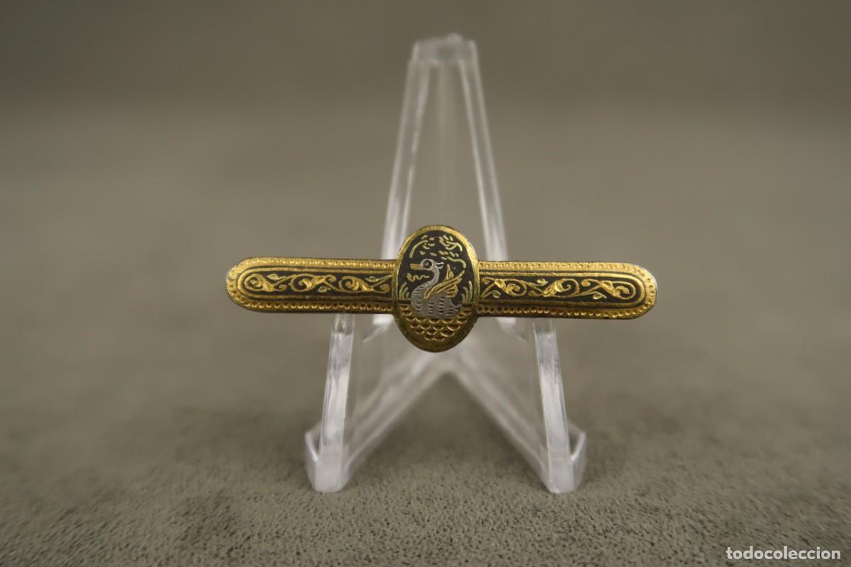 Joyeria: Antiguo Broche Damasquinado - Foto 3