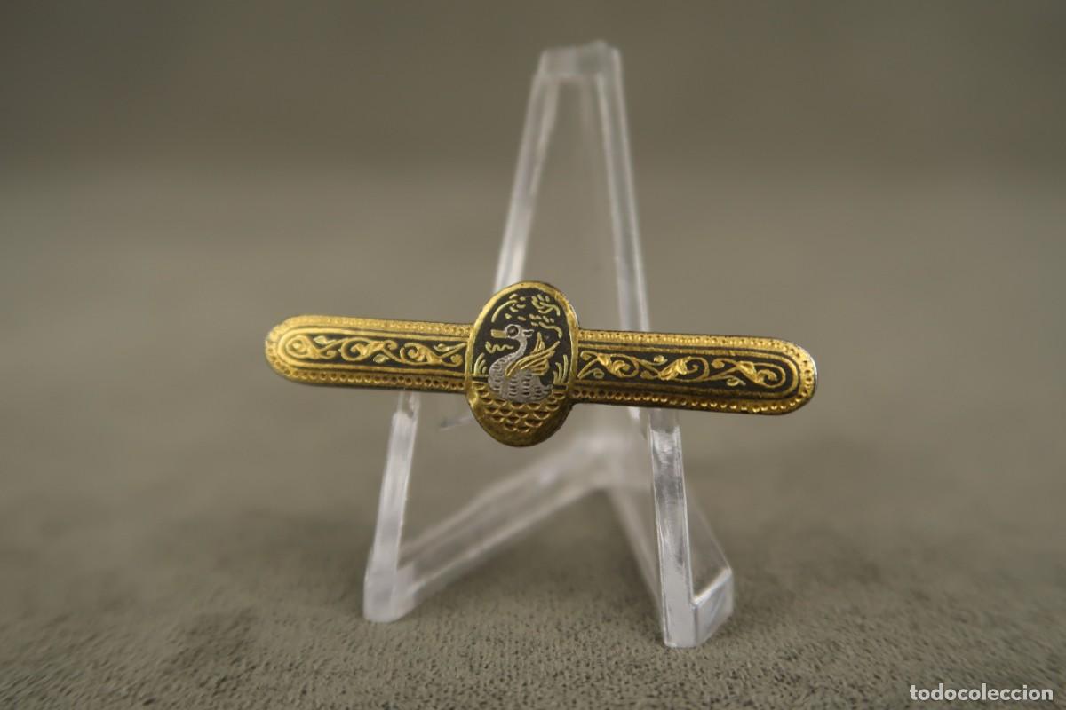Joyeria: Antiguo Broche Damasquinado - Foto 4
