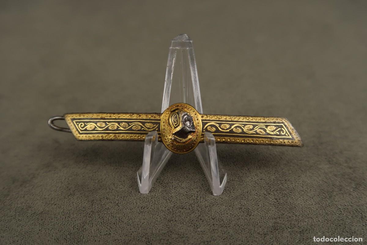 Joyeria: Antiguo Broche Damasquinado - Foto 1