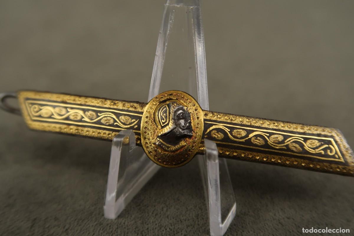 Joyeria: Antiguo Broche Damasquinado - Foto 3
