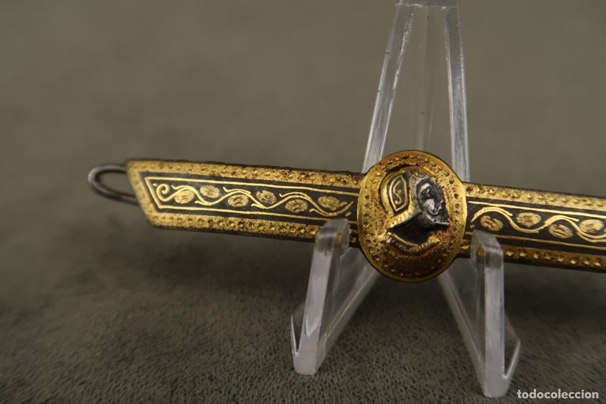 Joyeria: Antiguo Broche Damasquinado - Foto 4