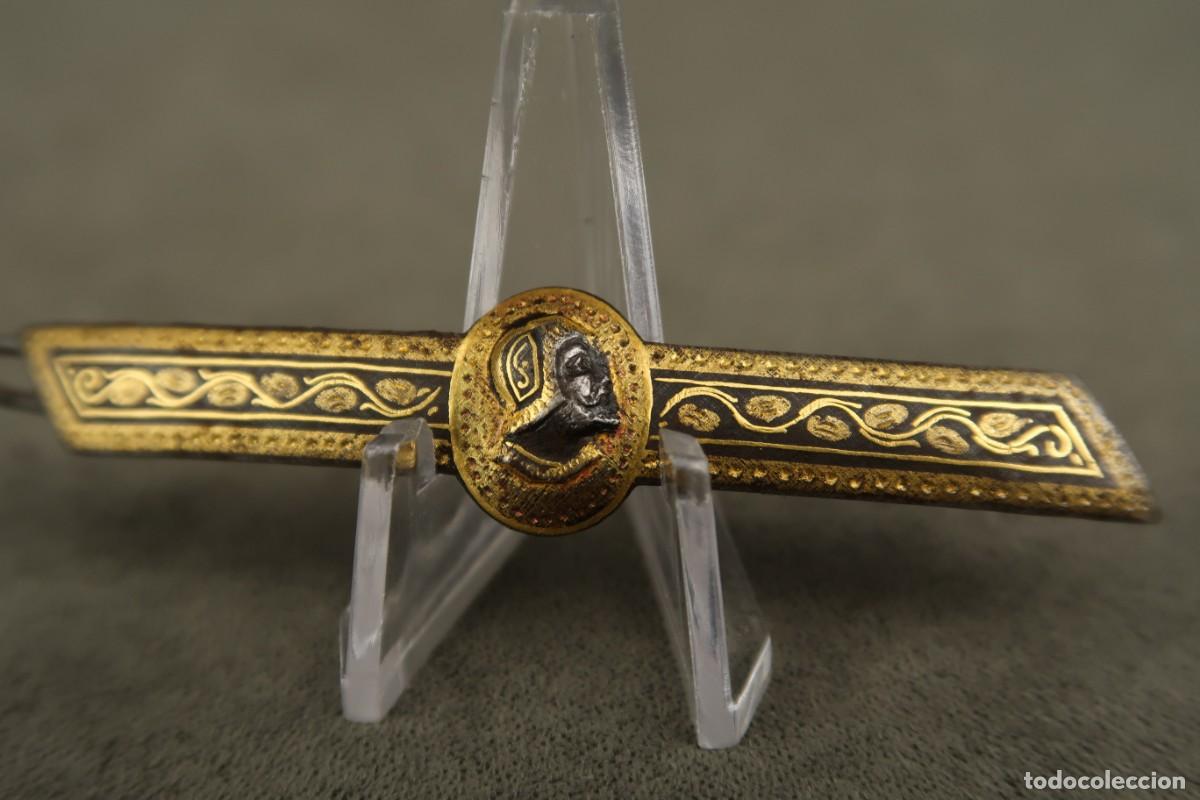 Joyeria: Antiguo Broche Damasquinado - Foto 5