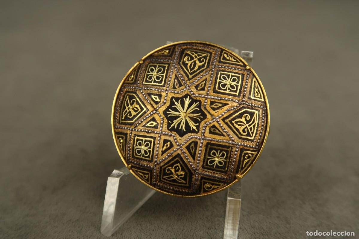 Joyeria: Antiguo Broche Damasquinado - Foto 3