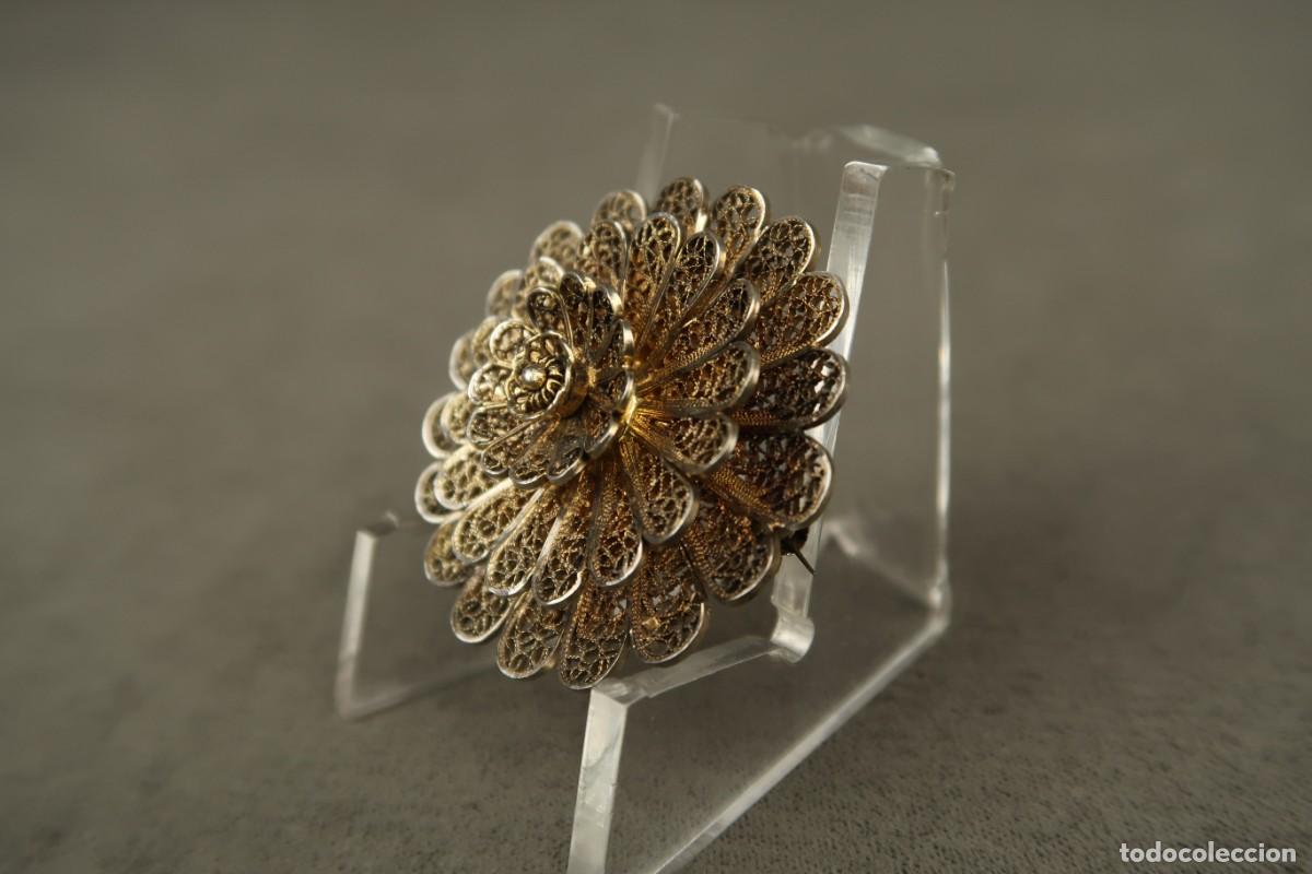 Joyeria: Antiguo Broche de Plata Filigrana Dorada - Foto 6