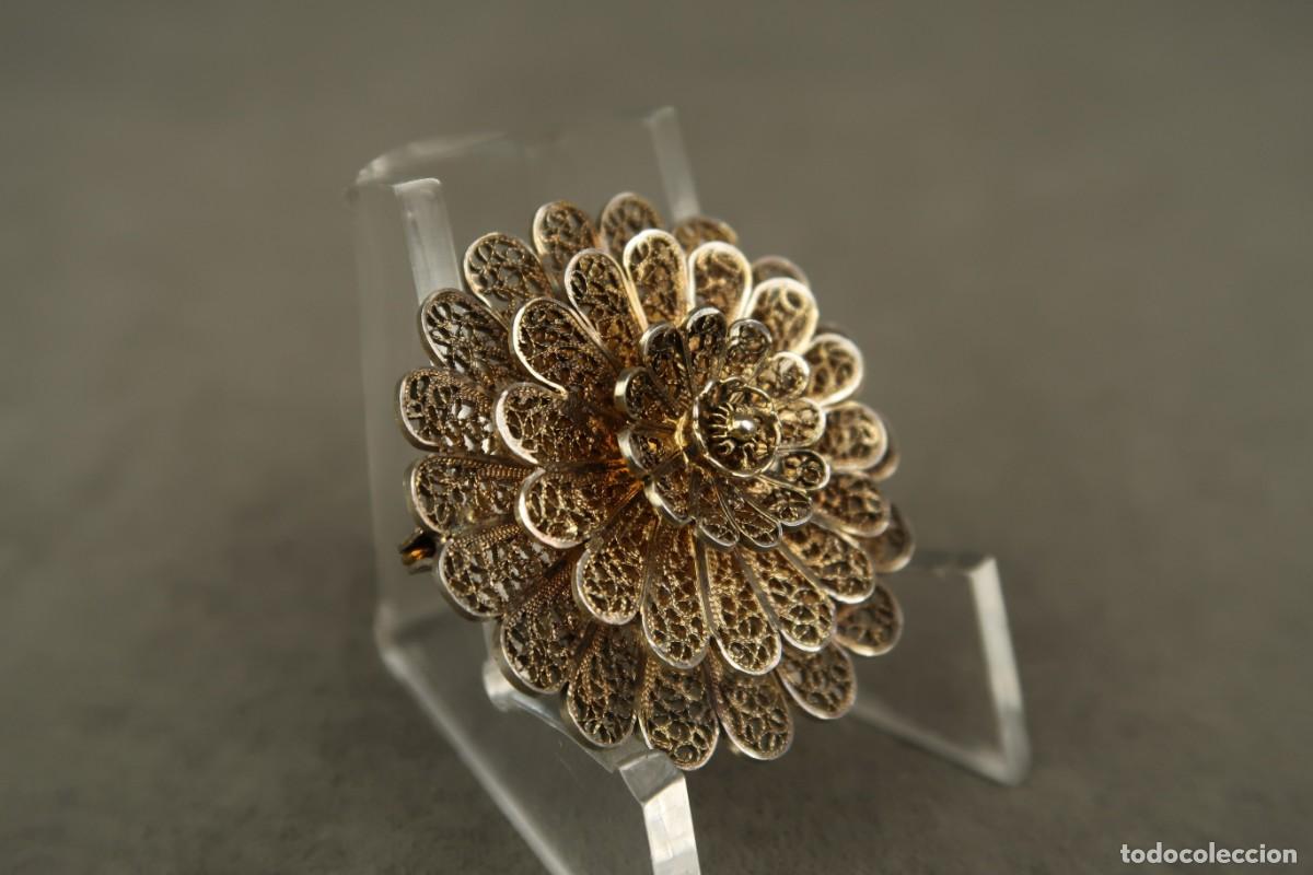 Joyeria: Antiguo Broche de Plata Filigrana Dorada - Foto 7