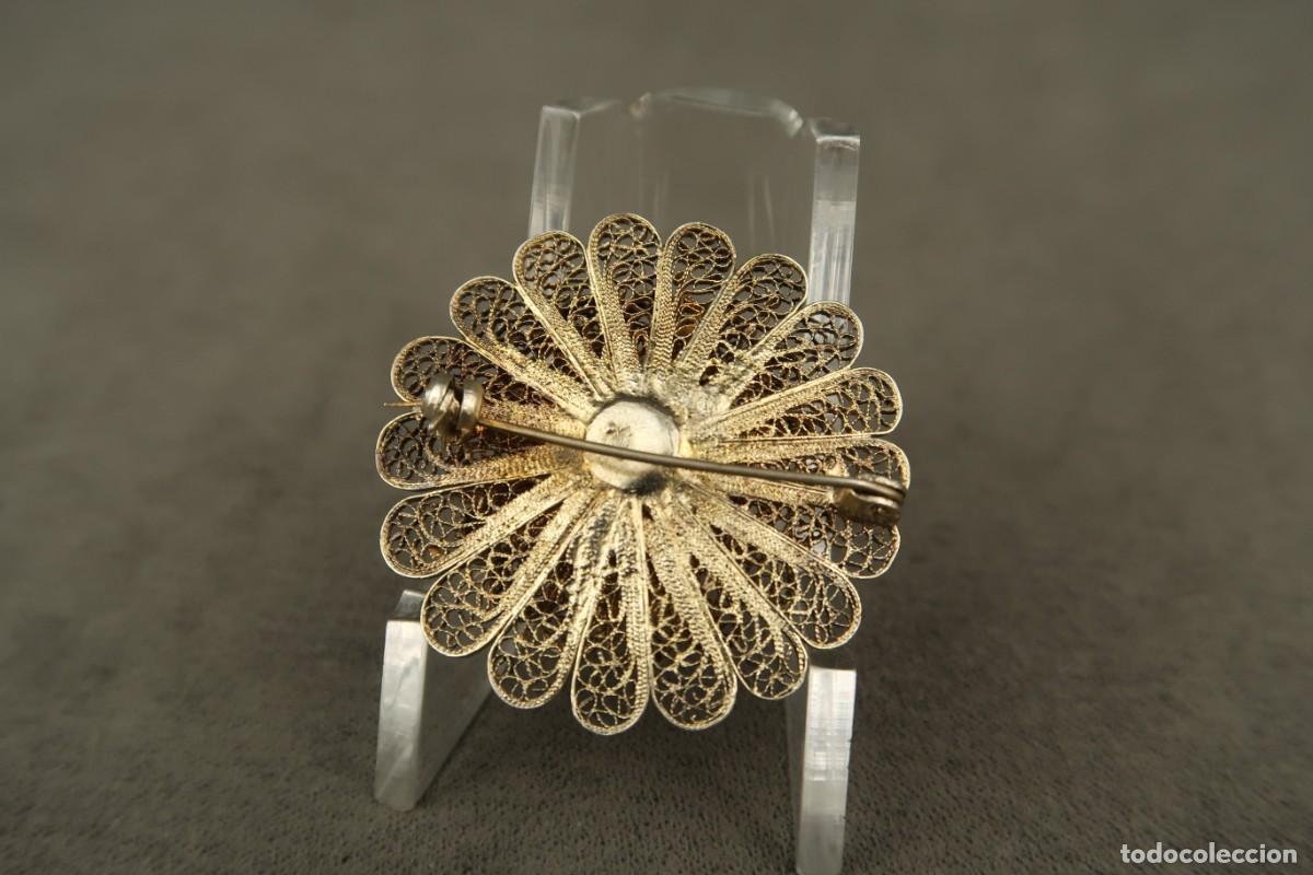 Joyeria: Antiguo Broche de Plata Filigrana Dorada - Foto 8