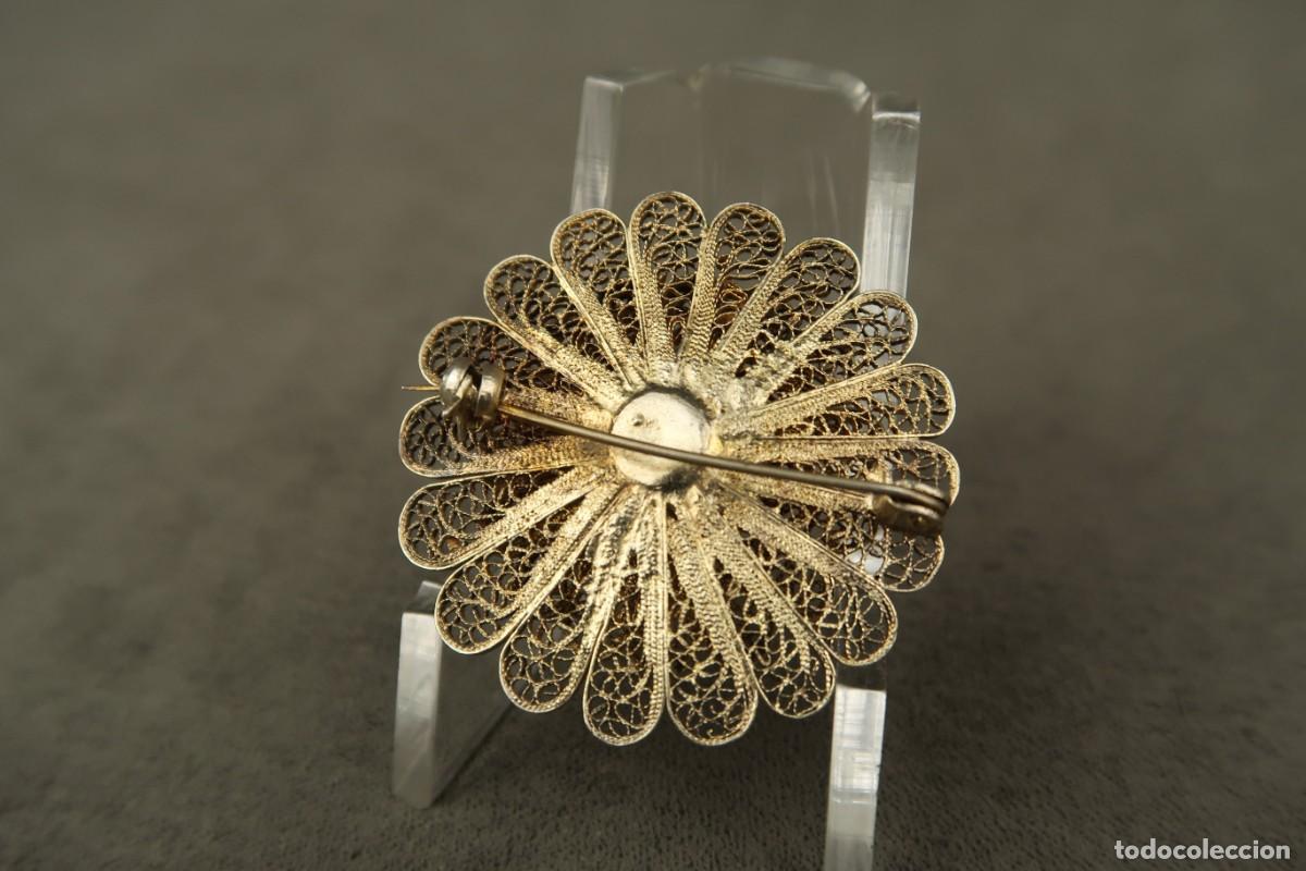 Joyeria: Antiguo Broche de Plata Filigrana Dorada - Foto 9