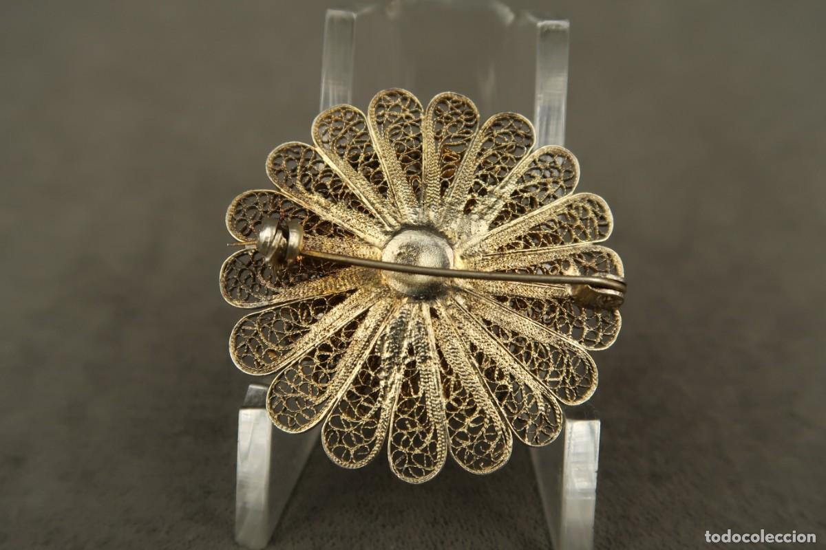 Joyeria: Antiguo Broche de Plata Filigrana Dorada - Foto 10