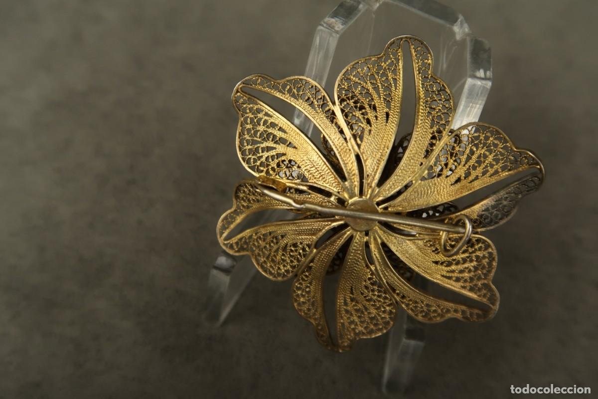 Joyeria: Antiguo Broche de Plata Filigrana Dorada - Foto 9
