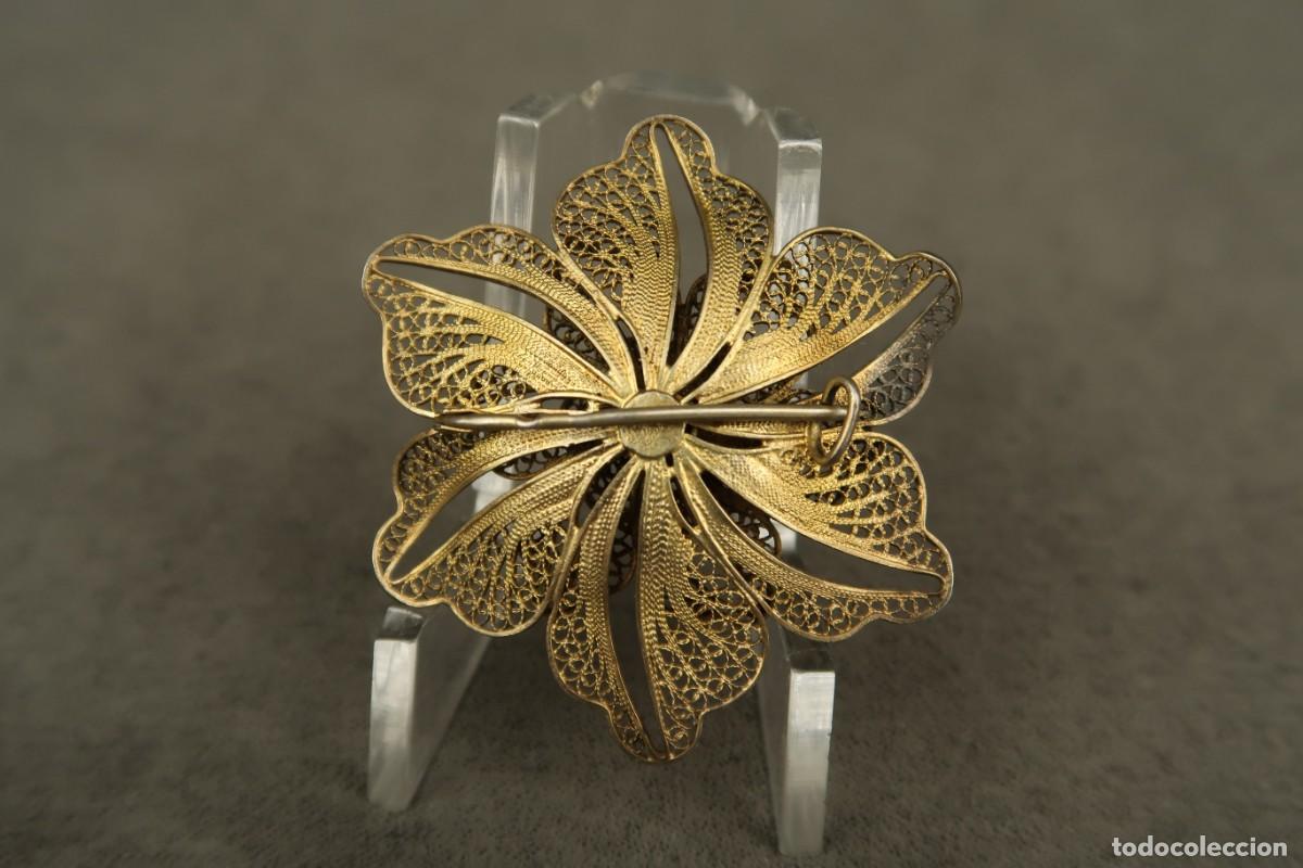 Joyeria: Antiguo Broche de Plata Filigrana Dorada - Foto 10