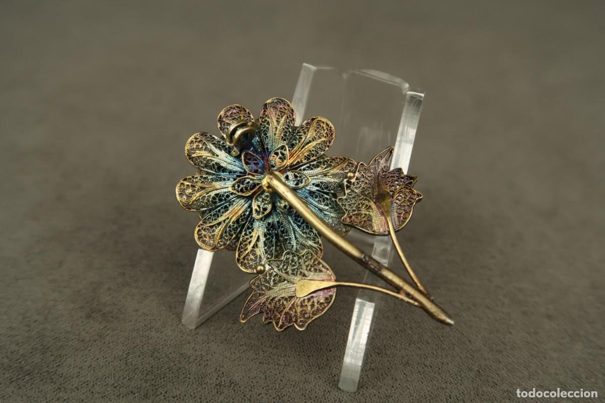 Joyeria: Antiguo Broche de Plata Filigrana Dorada - Foto 9