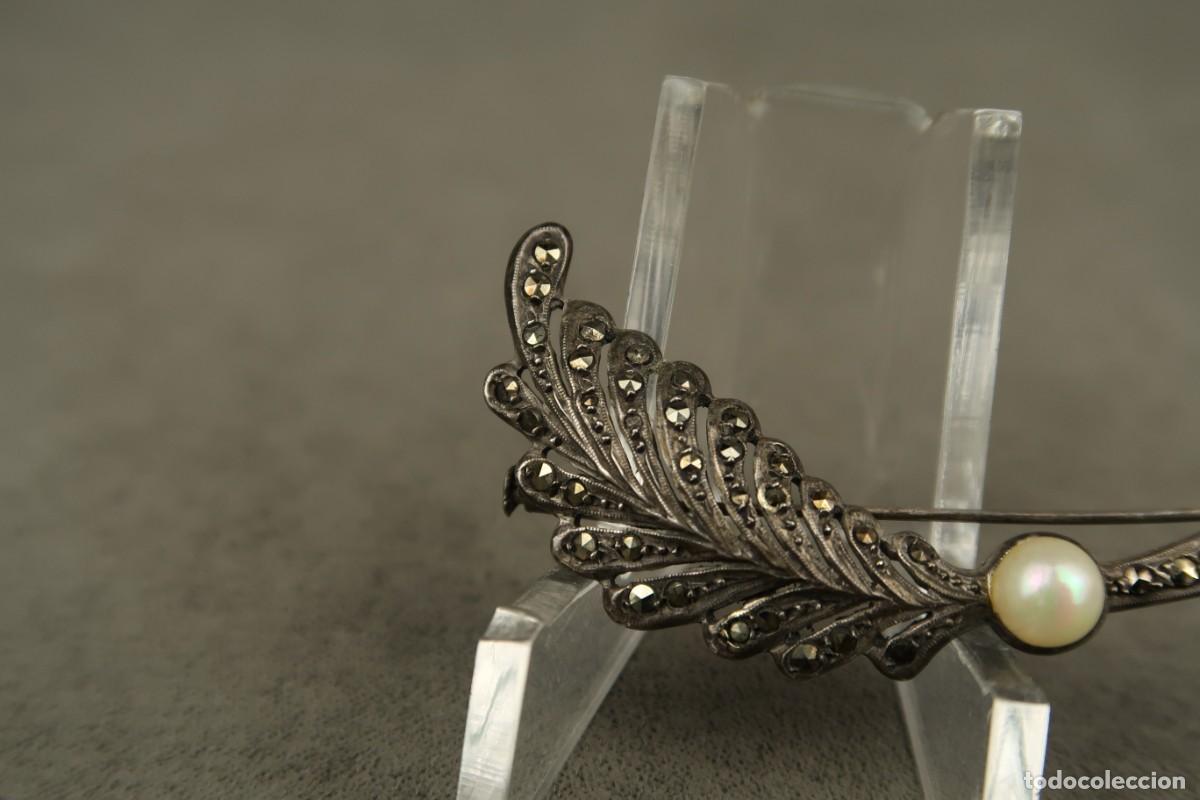 Joyeria: Antiguo Broche de Plata con Marcasitas - Foto 2