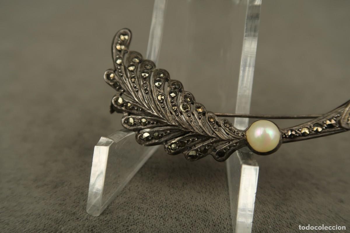Joyeria: Antiguo Broche de Plata con Marcasitas - Foto 3