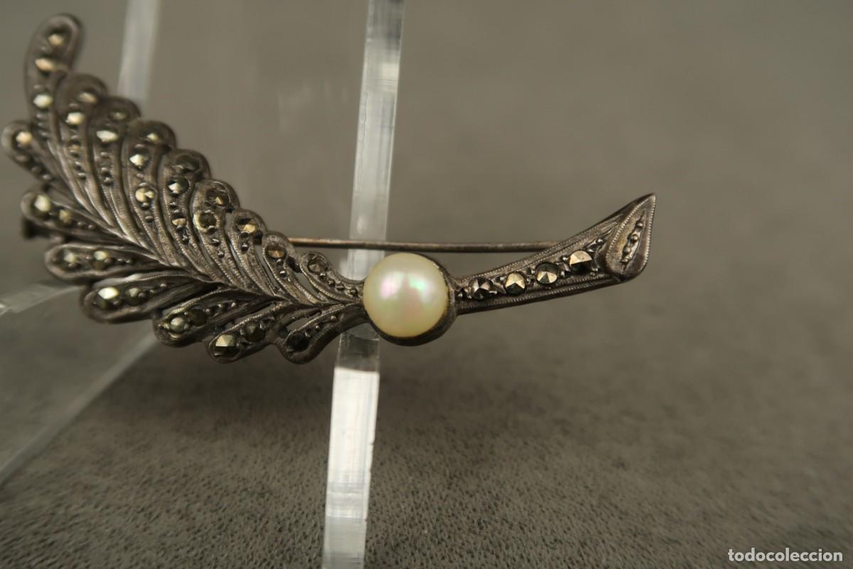 Joyeria: Antiguo Broche de Plata con Marcasitas - Foto 4