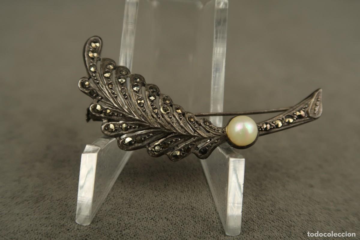 Joyeria: Antiguo Broche de Plata con Marcasitas - Foto 5