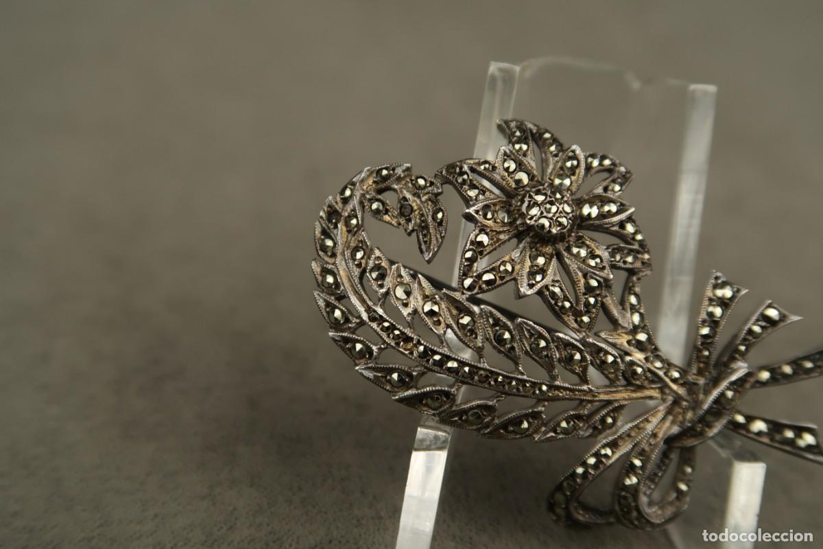 Joyeria: Antiguo Broche de Plata con Marcasitas - Foto 4