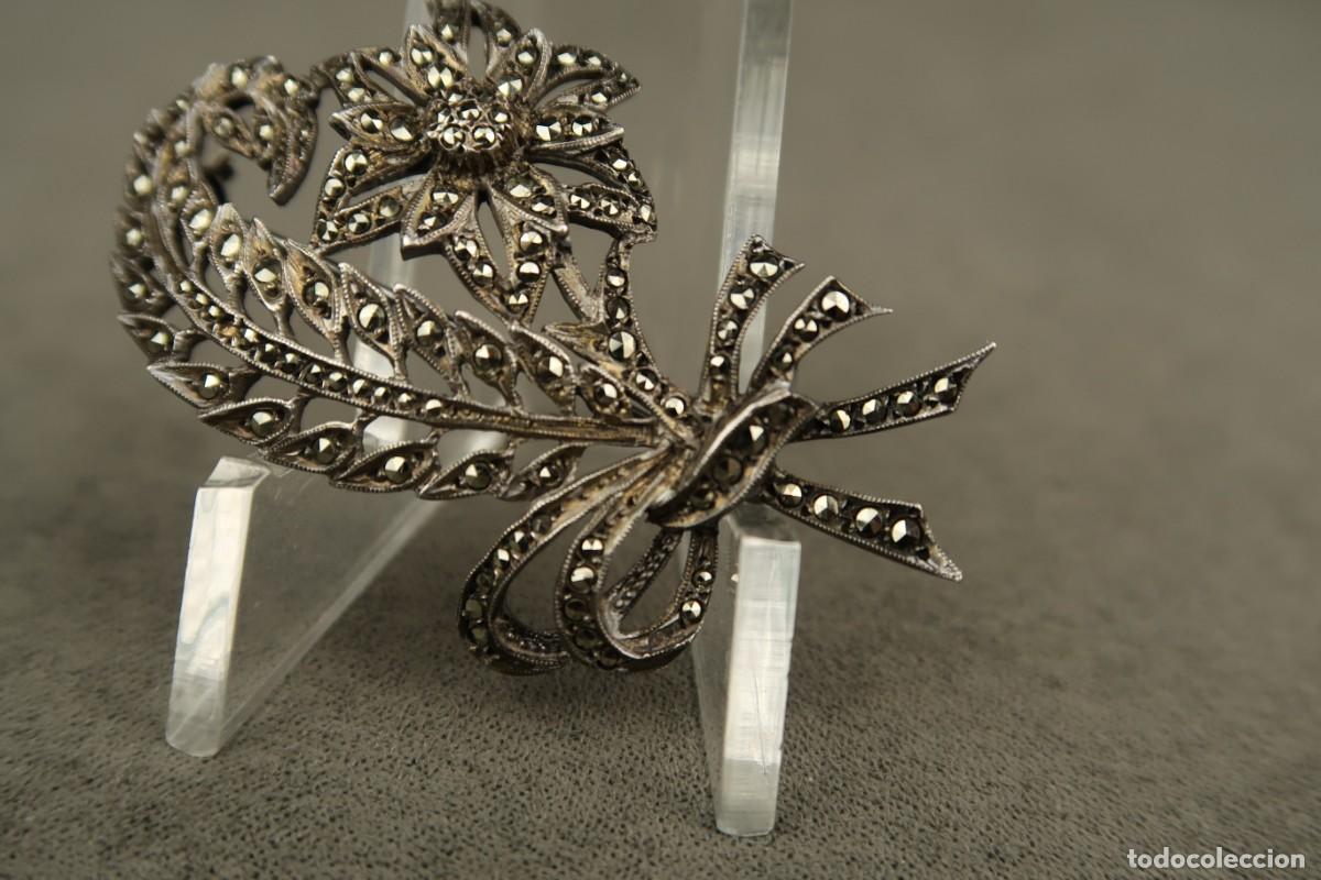 Joyeria: Antiguo Broche de Plata con Marcasitas - Foto 6