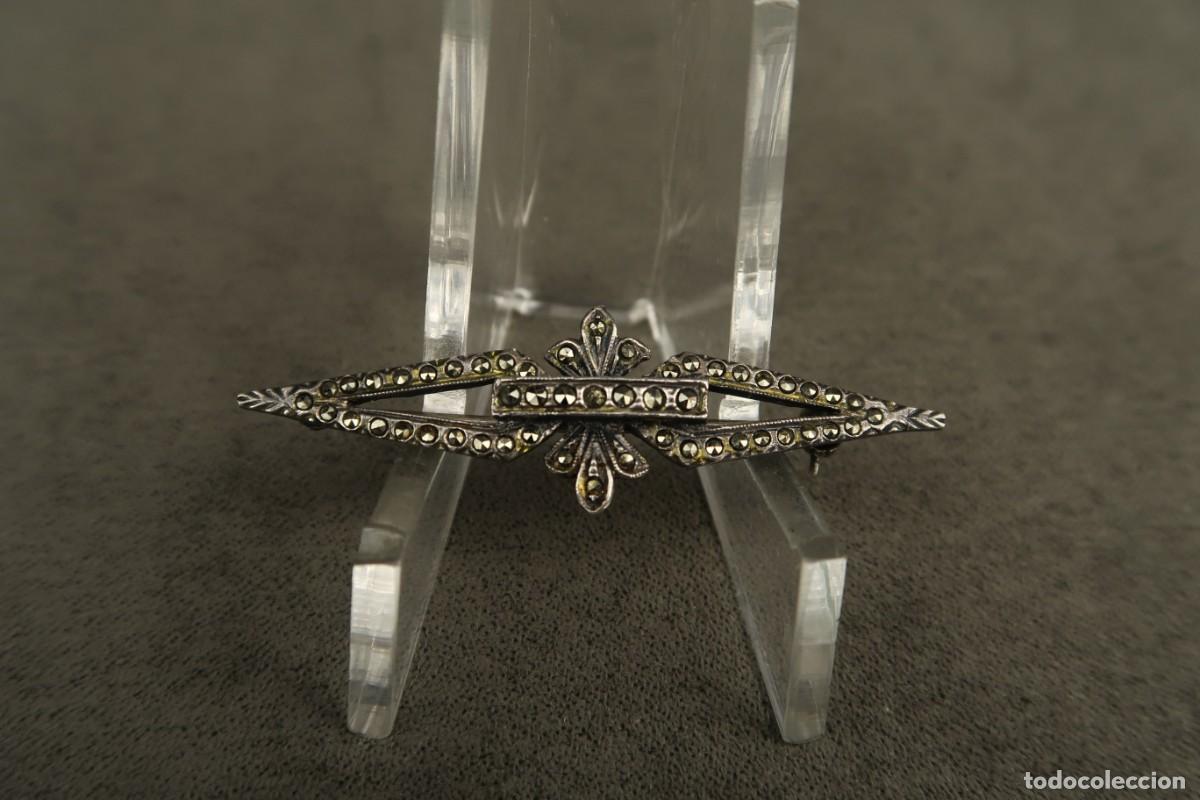 Joyeria: Antiguo Broche de Plata con Marcasitas - Foto 2