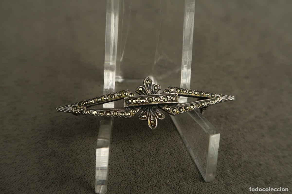 Joyeria: Antiguo Broche de Plata con Marcasitas - Foto 3