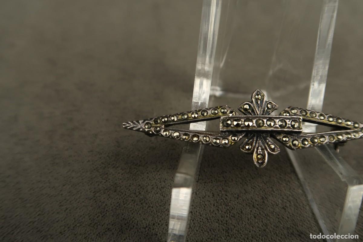 Joyeria: Antiguo Broche de Plata con Marcasitas - Foto 4