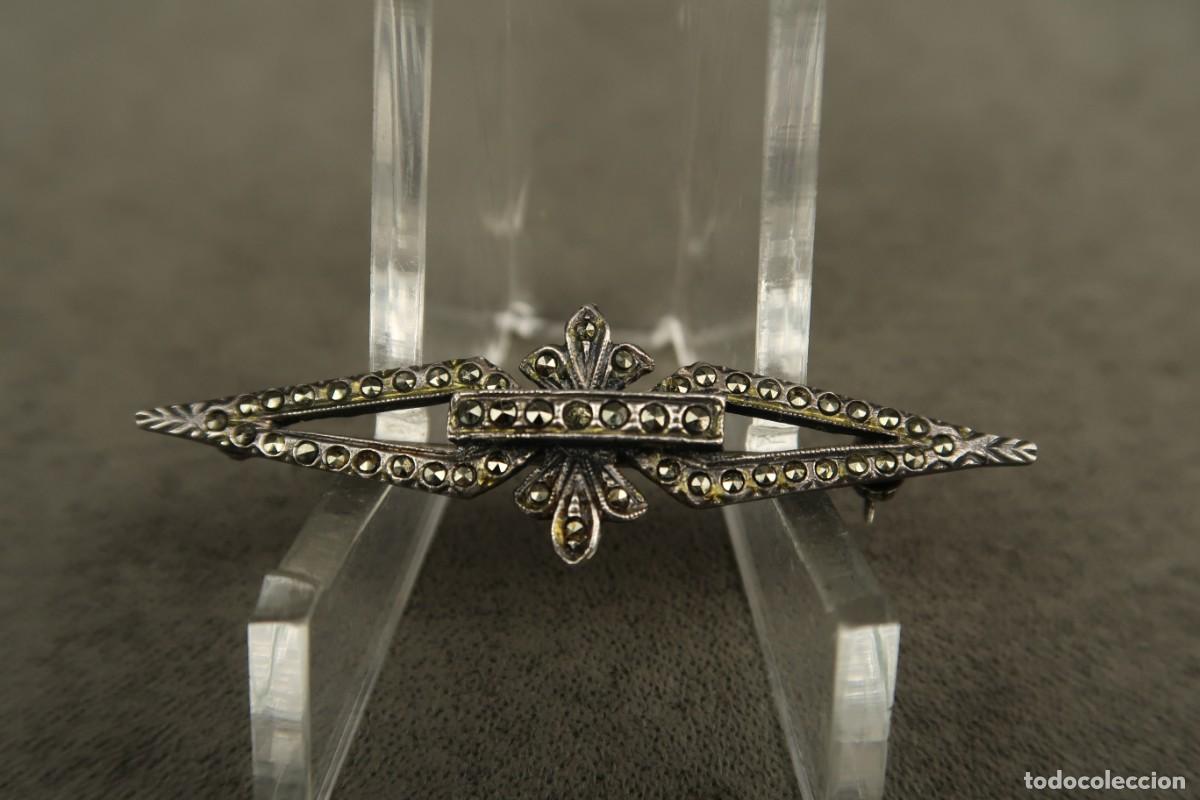 Joyeria: Antiguo Broche de Plata con Marcasitas - Foto 5