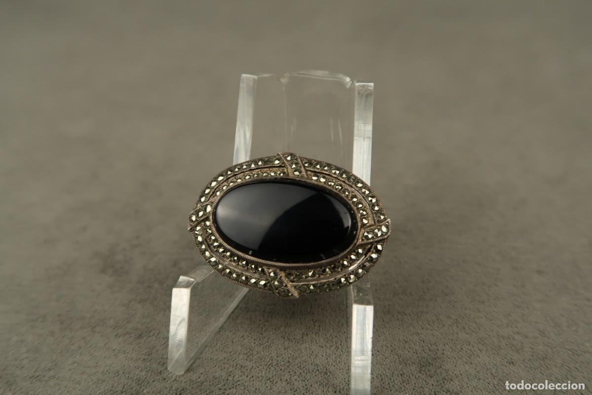 Joyeria: Antiguo Broche de Plata con Marcasitas y &Oacute;nix - Foto 1