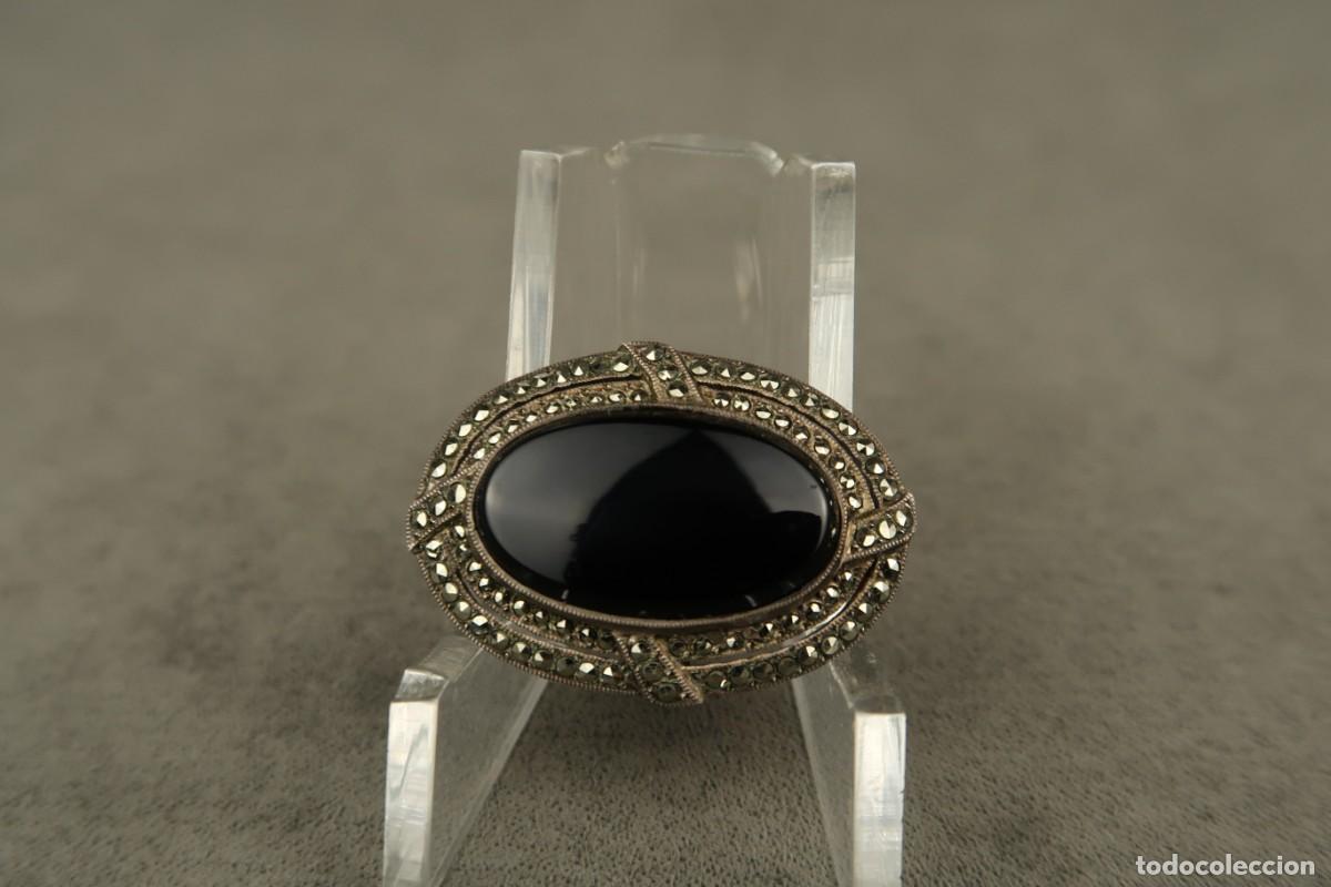 Joyeria: Antiguo Broche de Plata con Marcasitas y &Oacute;nix - Foto 2