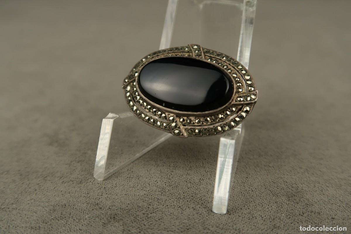 Joyeria: Antiguo Broche de Plata con Marcasitas y &Oacute;nix - Foto 3