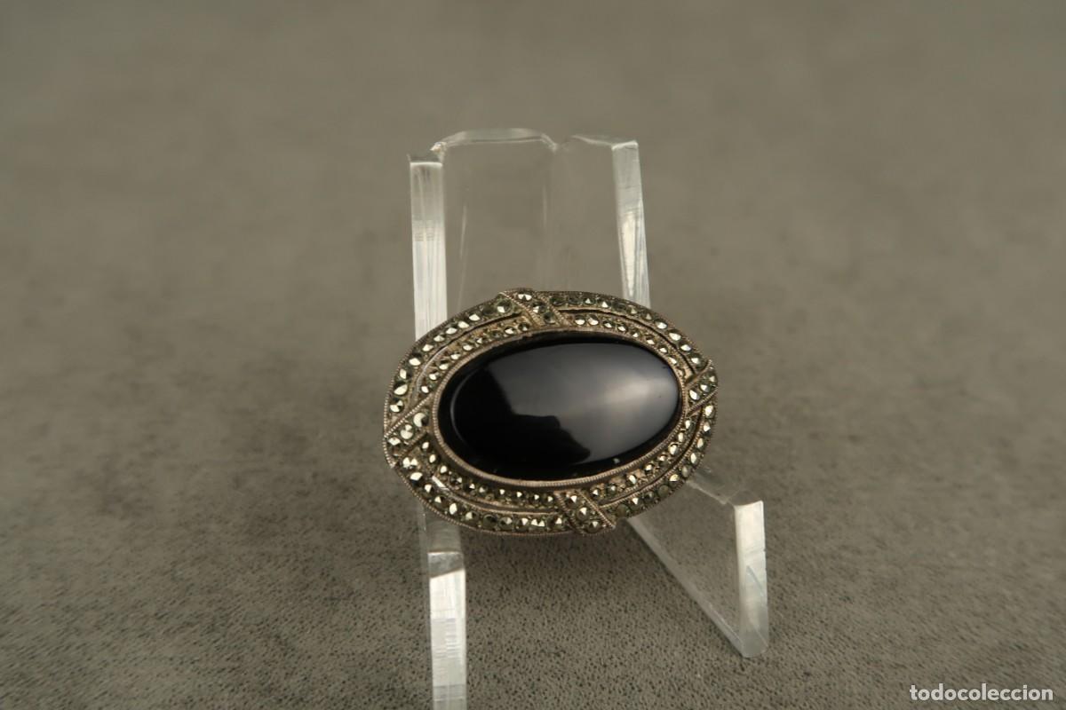 Joyeria: Antiguo Broche de Plata con Marcasitas y &Oacute;nix - Foto 5