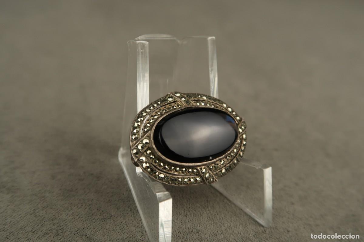 Joyeria: Antiguo Broche de Plata con Marcasitas y &Oacute;nix - Foto 6