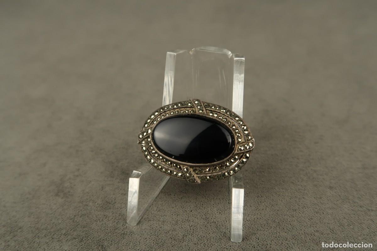 Joyeria: Antiguo Broche de Plata con Marcasitas y &Oacute;nix - Foto 7
