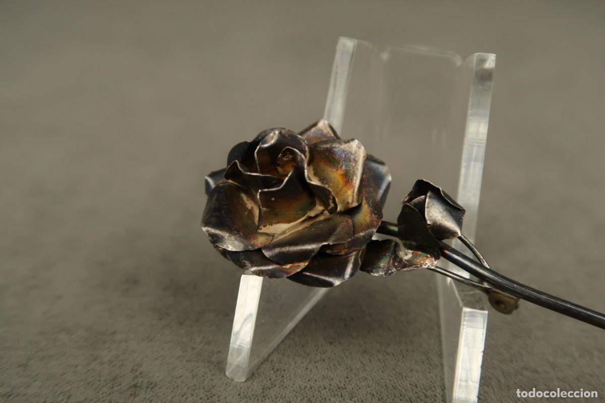 Joyeria: Antiguo Broche de Plata forma de Flor - Foto 3