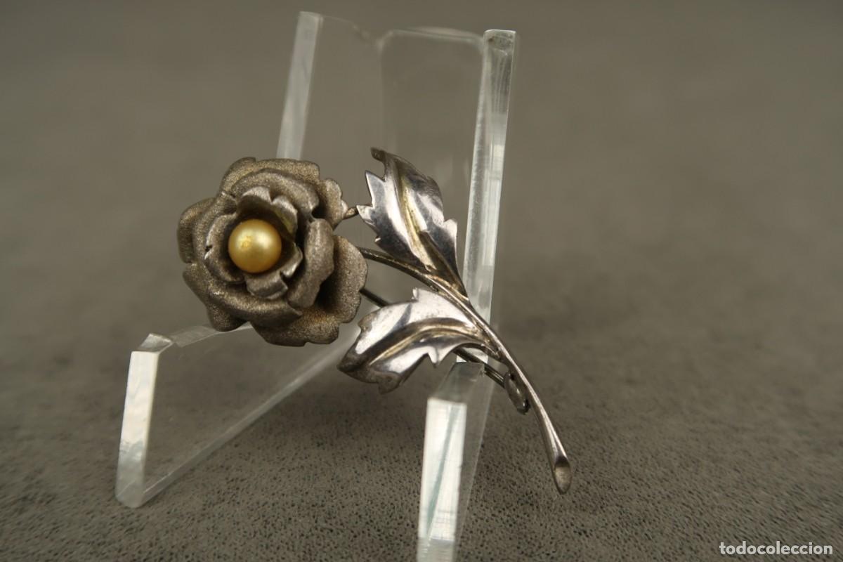 Joyeria: Antiguo Broche de Plata forma de Flor - Foto 3