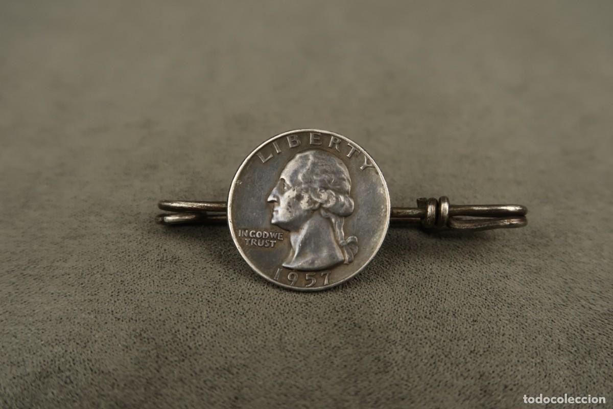 Joyeria: Antiguo Broche de Plata con moneda - Foto 1